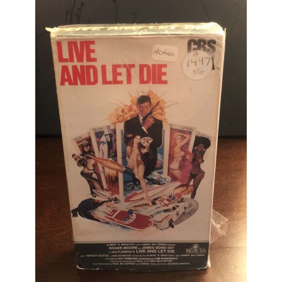 Live And Let Die VHS 1973 James Bond 007 vintage movie CBS Video cassette tape - Picture 3 of 6